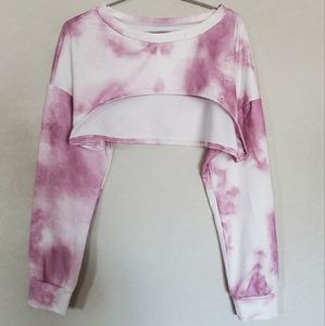 Upcycled/Remade Cropped Purple Pullover